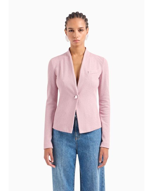 Veste À Simple Boutonnage En Tissu Jacquard Emporio Armani en coloris Pink