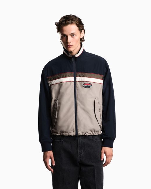 Blouson Réversible Avec Fermeture Entièrement Zippée, En Nylon Avec Écusson Logo Caoutchouté Emporio Armani pour homme en coloris Blue