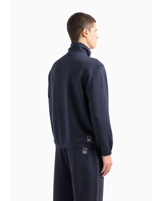 Emporio Armani Blue Travel Essentials Full-zip Sweatshirt In Double Jersey for men