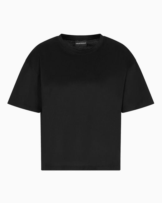 T-Shirt En Jersey Mercerisé Capsule Travel Essential Asv Emporio Armani en coloris Black