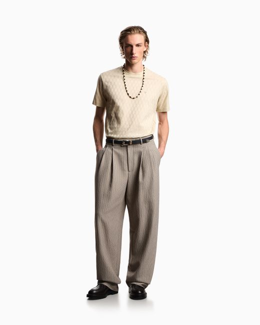 Emporio Armani Natural Jacquard Jersey Jumper for men