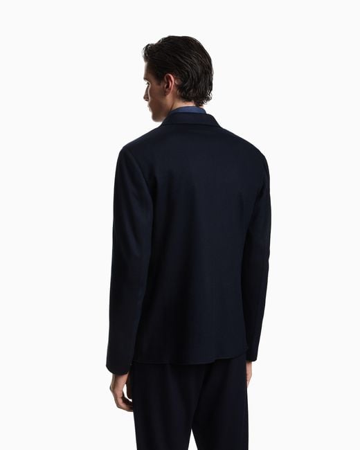 Emporio Armani Blue Double-Breasted Blazer for men