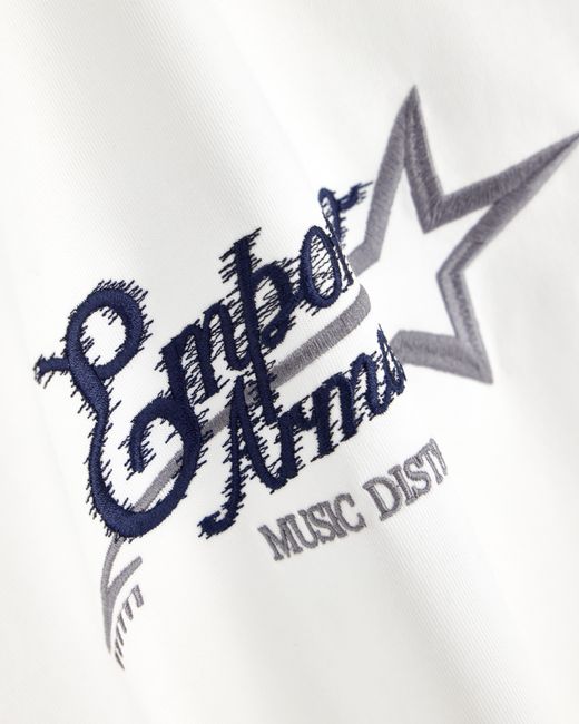 Emporio Armani White Heavy Jersey T-Shirt With Embroidered Logo for men