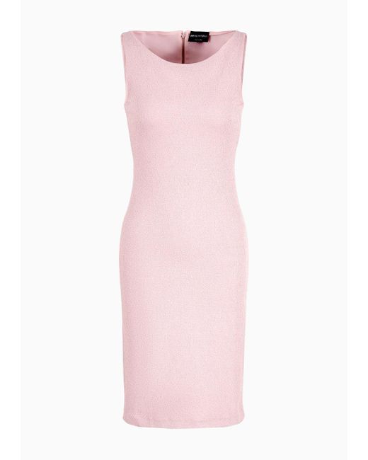 Vestido De Tubo En Punto Con Elaboración En Tejido Jacquard Emporio Armani de color Pink