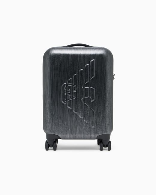 Emporio Armani Black Abs Carry-On Bag With Oversized, Embossed Eagle for men