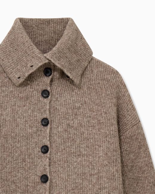 Emporio Armani Brown Alpaca Blend Cardigan Boteh Capsule