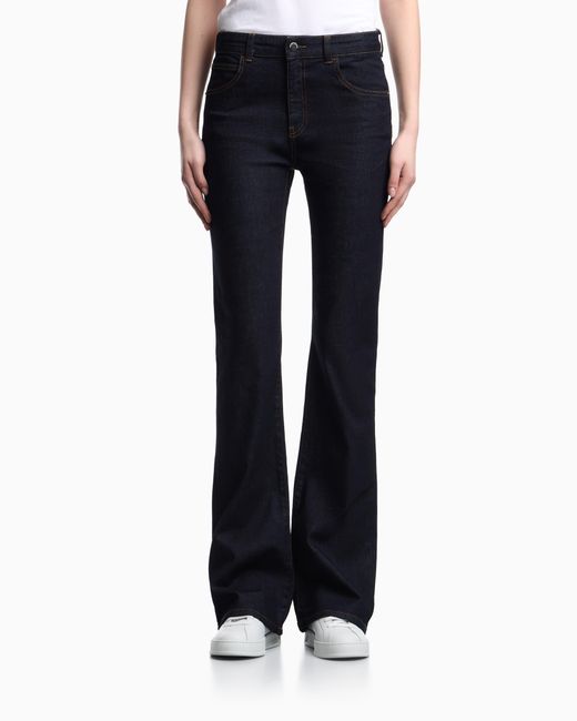Emporio Armani Blue Denim Slim Fit Mercerized Jeans With 5 Pockets Essential