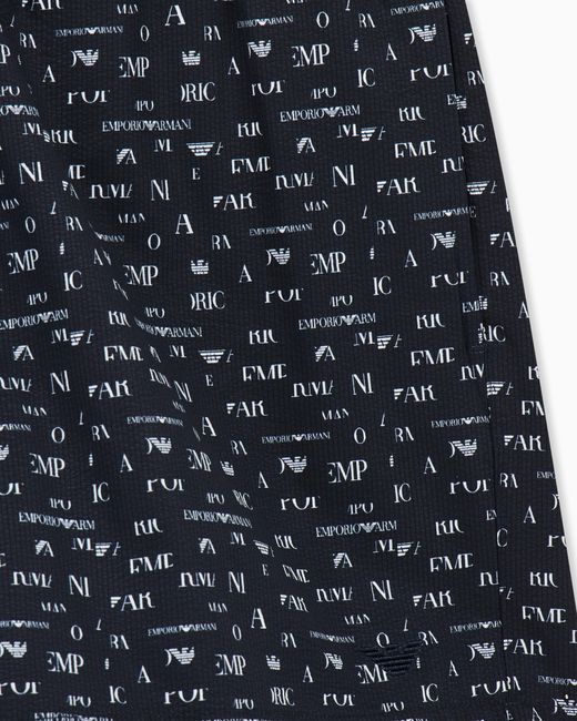 Emporio Armani Blue Swim Shorts With Small Logo Designs for men