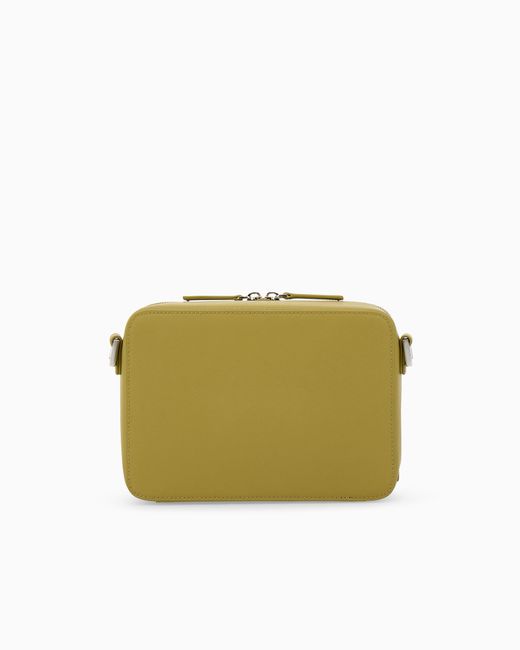 Emporio Armani Green Textured Crossbody Bag With A Front Pocket And A Metal Logo for men