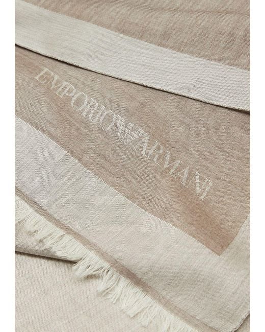 Emporio Armani Natural Wool And Silk Stole for men