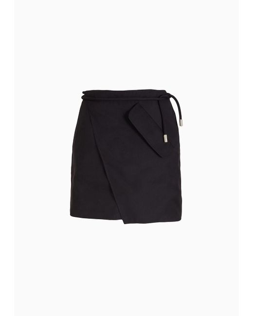 Emporio Armani Black Sustainability Values Capsule Collection Recycled Modal Drawstring Skirt