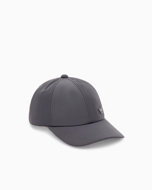 Emporio Armani Gray Six-Panel Baseball Cap With Cotton Lining And Curved Brim for men