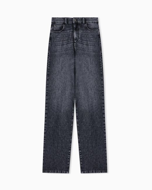Emporio Armani Blue J4B Regular-Fit Used-Look Lyocell Blend Denim Jeans