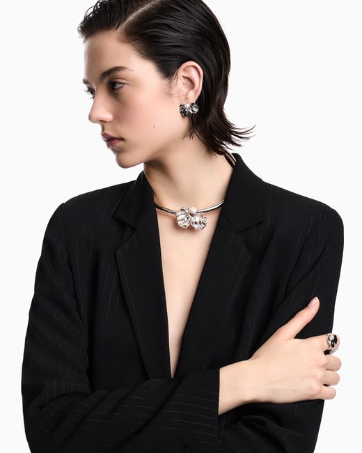 Emporio Armani White Pearl Collar Necklace