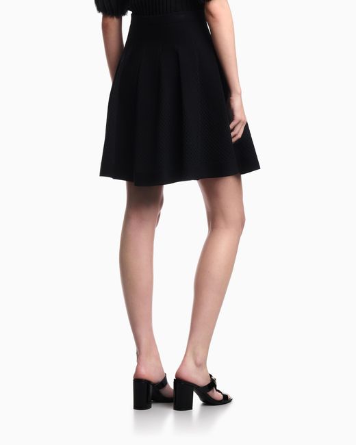 Emporio Armani Black Fabric Stitch Knit Skirt
