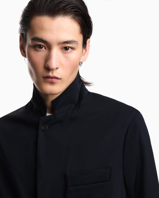 Emporio Armani Blue Stretch-Nylon Blazer for men