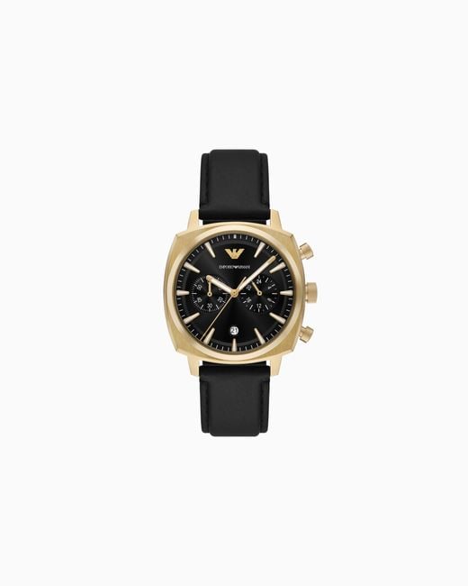 Emporio Armani White Chronograph Leather Watch for men