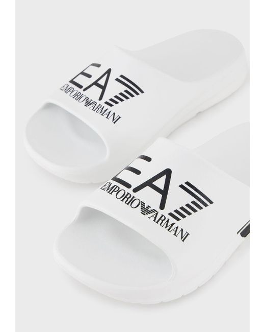EA7 White Slides for men