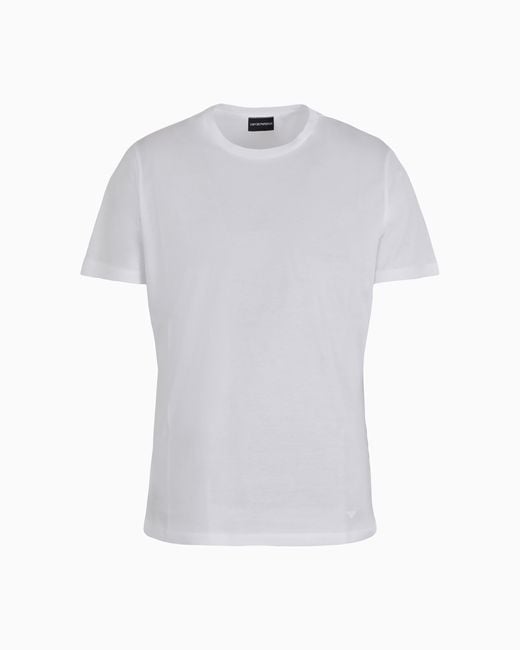 Emporio Armani White Mercerised-Jersey T-Shirt for men
