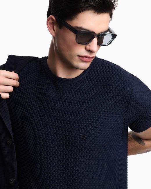 Emporio Armani Blue Crewneck T-Shirt for men