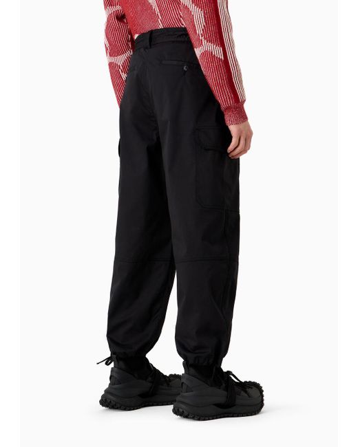 Pantalon Cargo En Sergé Doublé Léger Emporio Armani pour homme en coloris Black