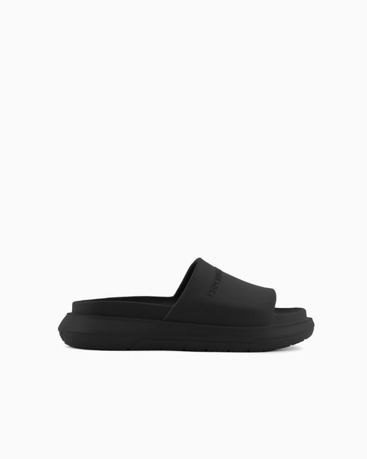 Emporio Armani Black Eva Monobloc Sandals for men