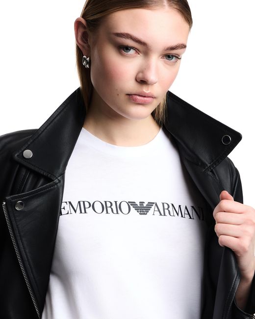 Emporio Armani White Logo T-Shirt Essential