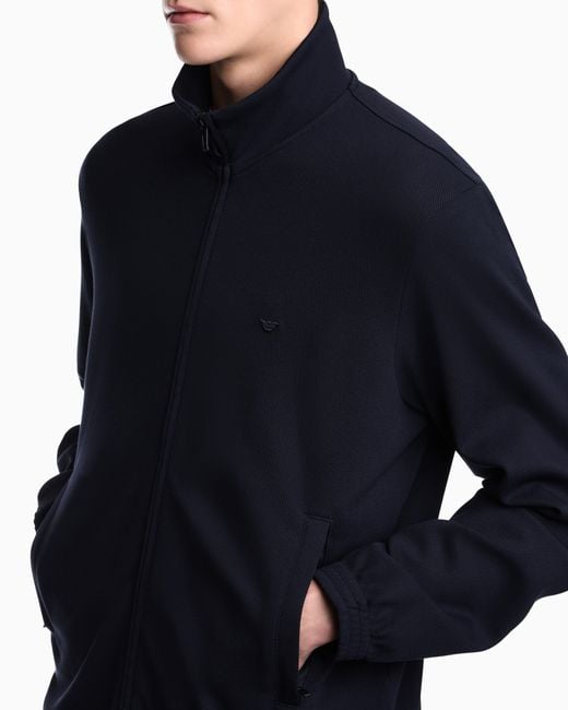 Emporio Armani Blue Full-Zip Sweatshirt for men