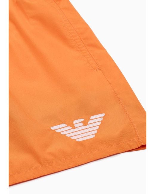 Bañador Tipo Pantalón Corto Con Cordón Essential Emporio Armani de hombre de color Orange