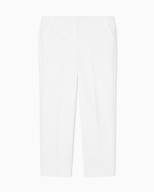 Emporio Armani White High-Waisted Trousers