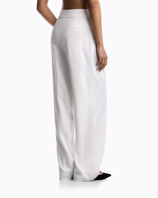 Emporio Armani White Wide Leg Trousers