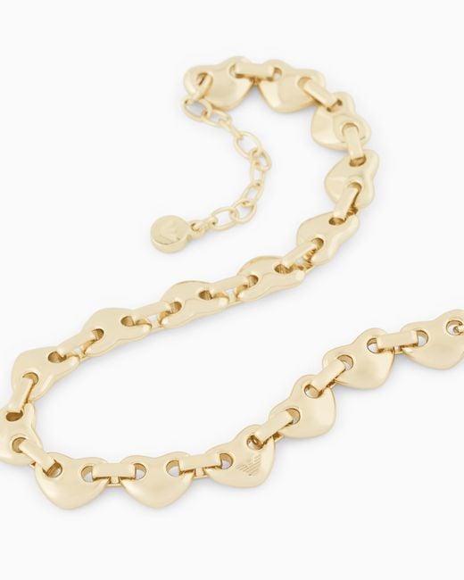Emporio Armani White Heart Chain Bracelet