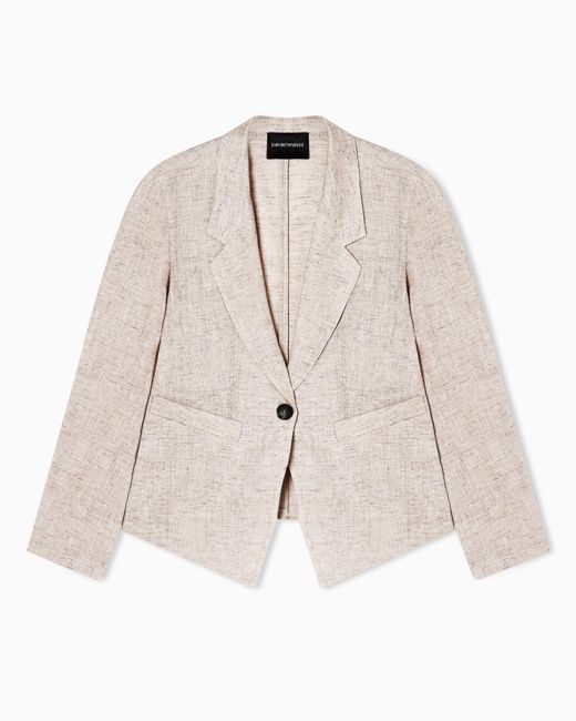 Emporio Armani Natural Linen Chambray Lapel Jacket