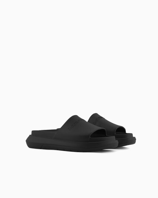 Emporio Armani Black Eva Monobloc Sandals for men