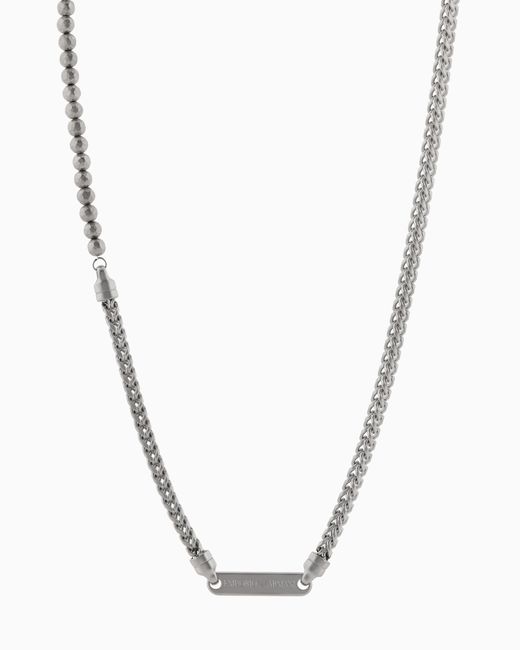 Collana Con Piastrina di Emporio Armani in Metallic da Uomo