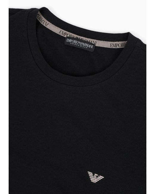 Emporio Armani Black Loungewear Set With Crew-neck Sweatshirt for men