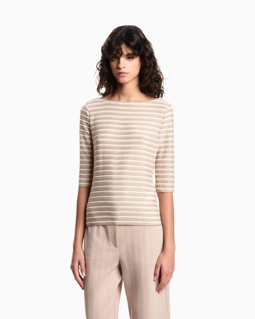 Emporio Armani Natural Jumper With Three-Quarter Length Sleeves