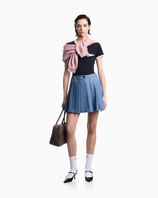 Emporio Armani Blue Eagle Club Jersey T-Shirt With Patch