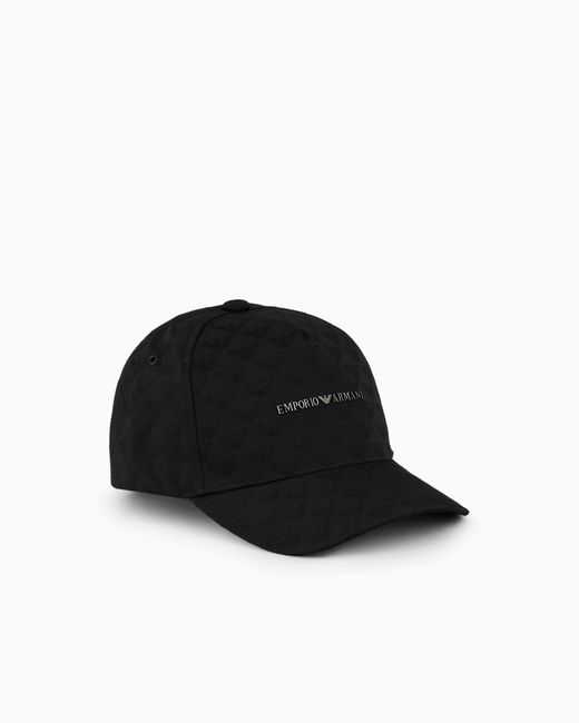 Emporio Armani Black All-Over Eagle Jacquard Baseball Cap for men