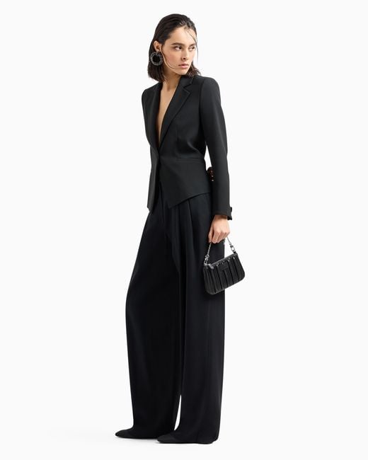 Emporio Armani Black Wide Leg Trousers