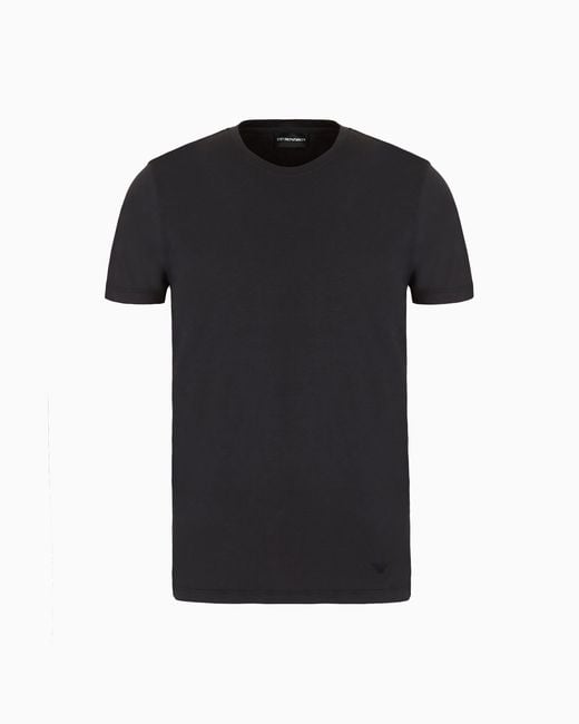 Emporio Armani Black Silk/Cotton Blend T-Shirt for men