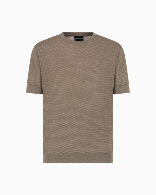 Maglia A Punto Operato Misto Lyocell Asv di Emporio Armani in Gray da Uomo