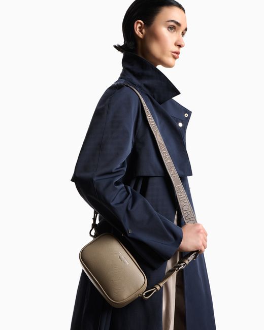Emporio Armani Gray Deer-Print Camera Case With Shoulder Strap