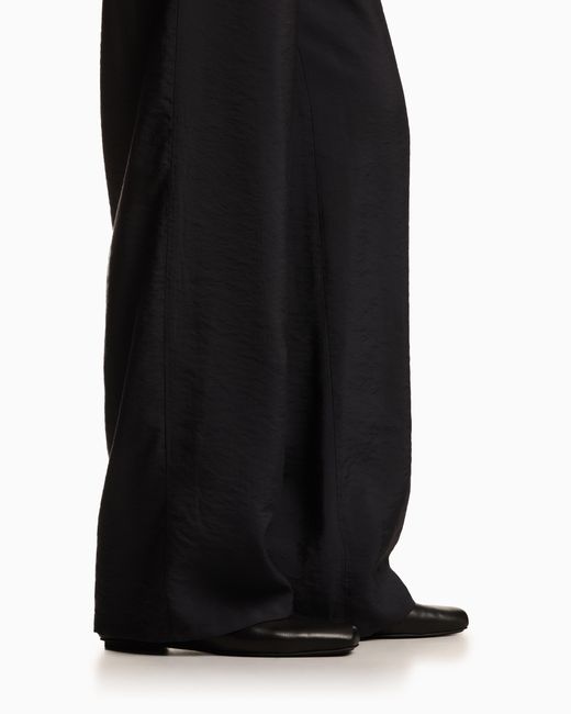 Emporio Armani Blue Icon Modal Muslin Elasticated-Waist Trousers