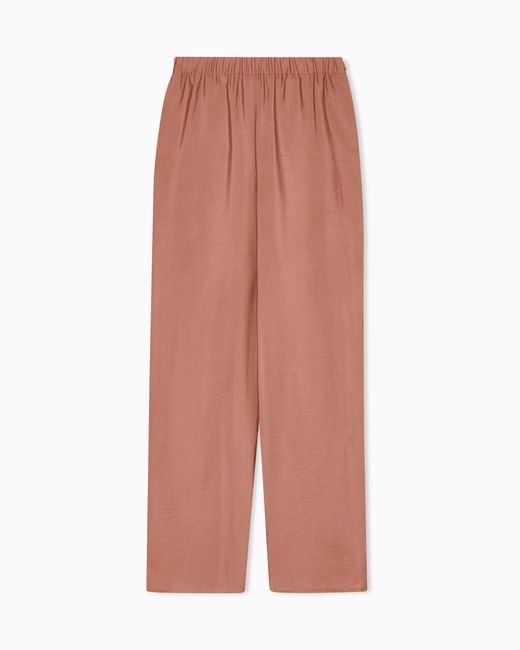 Emporio Armani Brown Icon Modal Muslin Elasticated-Waist Trousers