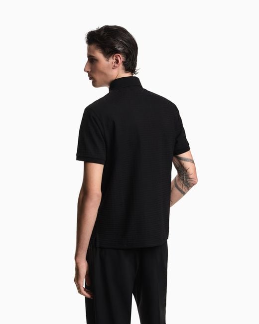 Emporio Armani Black Jersey Polo for men