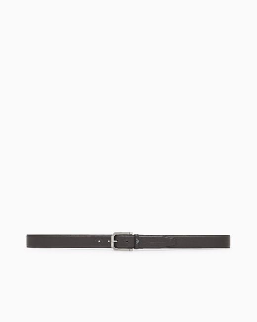 Emporio Armani White Bull Leather Belt for men