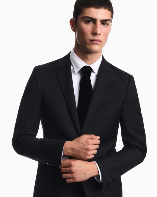 Emporio Armani White Smooth Velvet Tie for men