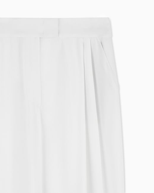 Emporio Armani White Wide Leg Trousers
