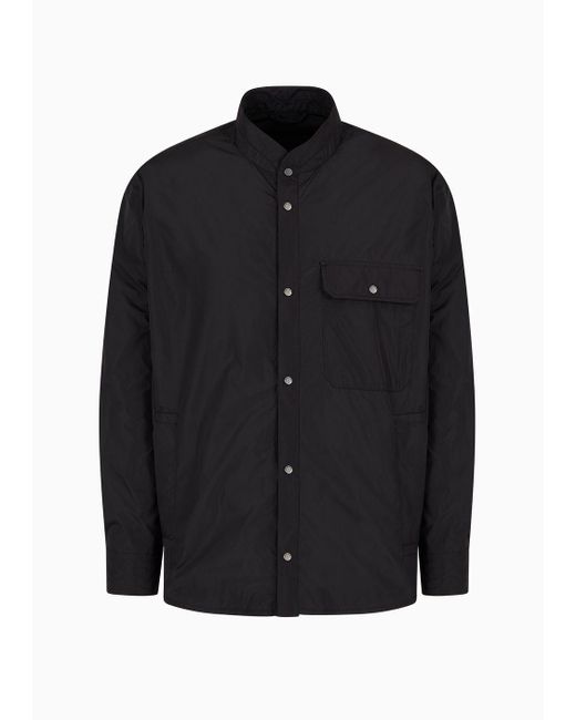 Emporio Armani Black Water-repellent, Lightweight Nylon Shirt Jacket for men